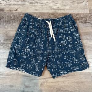 J.Crew Navy Printed Cotton Pull On Shorts Drawstring Casual Summer
